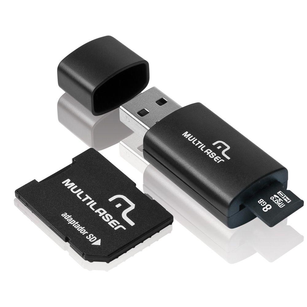 Cartao-de-Memoria-8GB-Classe-4-com-Kit-Adaptador---MC058---Multilaser Cartao-de-Memoria-8GB-Classe-4-com-Kit-Adaptador---MC058---Multilaser