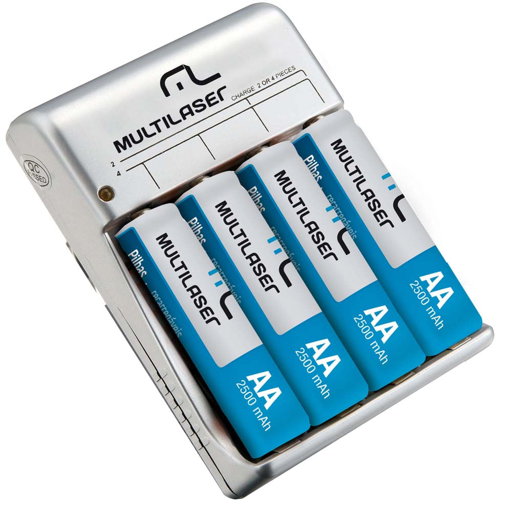 Carregador-de-Pilhas-Multilaser-AA-AAA-Com-4-Pilhas-AA-2500mAH---CB054 Carregador-de-Pilhas-Multilaser-AA-AAA-Com-4-Pilhas-AA-2500mAH---CB054