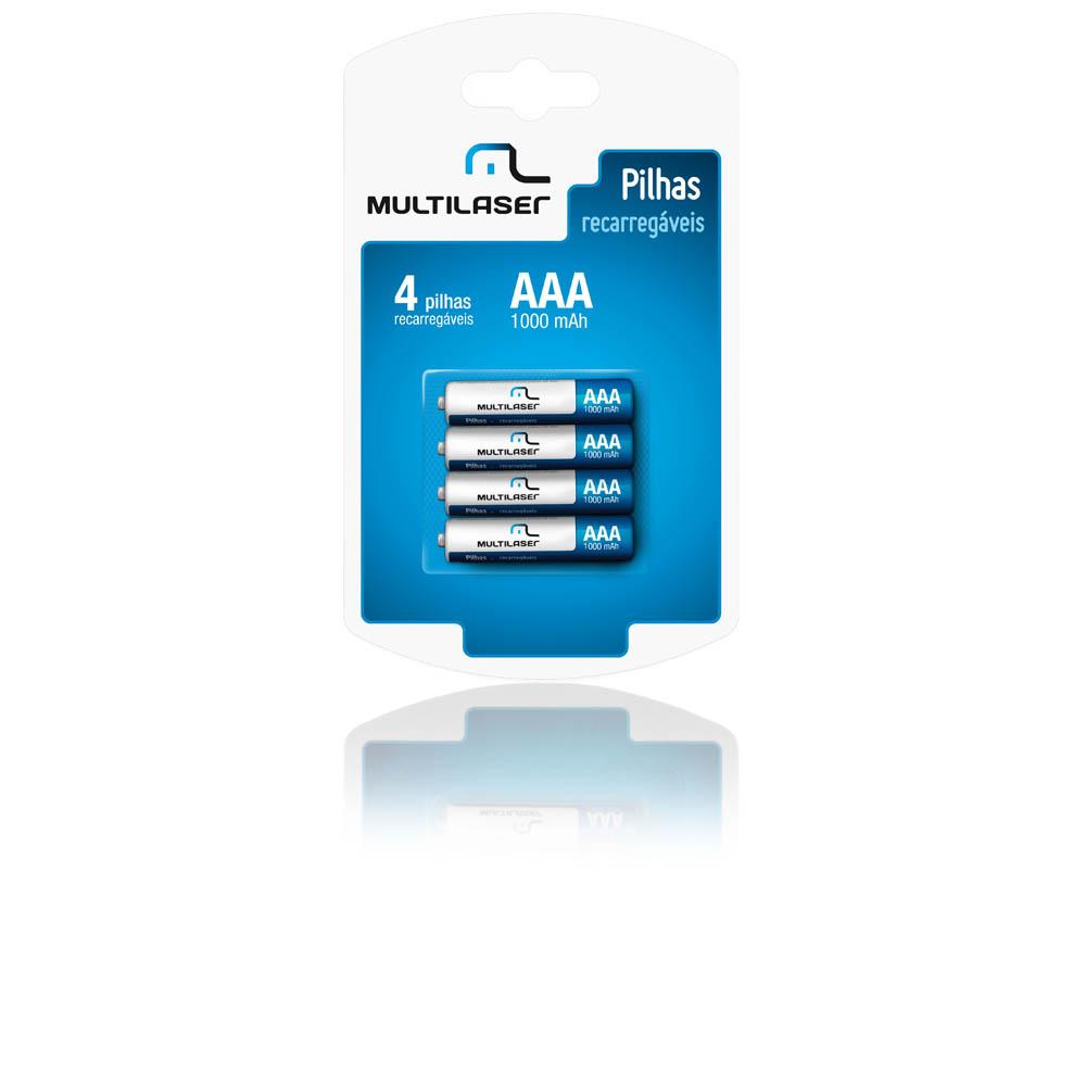Pilhas-Multilaser-Recarregaveis-AAA-1000mAH-com-4-Unidades---CB050---- Pilhas-Multilaser-Recarregaveis-AAA-1000mAH-com-4-Unidades---CB050----