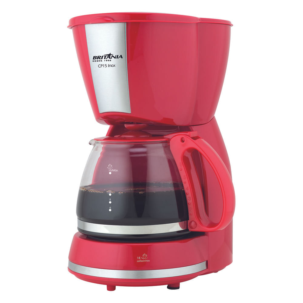 Cafeteira-Eletrica-CP15-Inox-Vermelha-127V-63901081-Britania Cafeteira-Eletrica-CP15-Inox-Vermelha-127V-63901081-Britania
