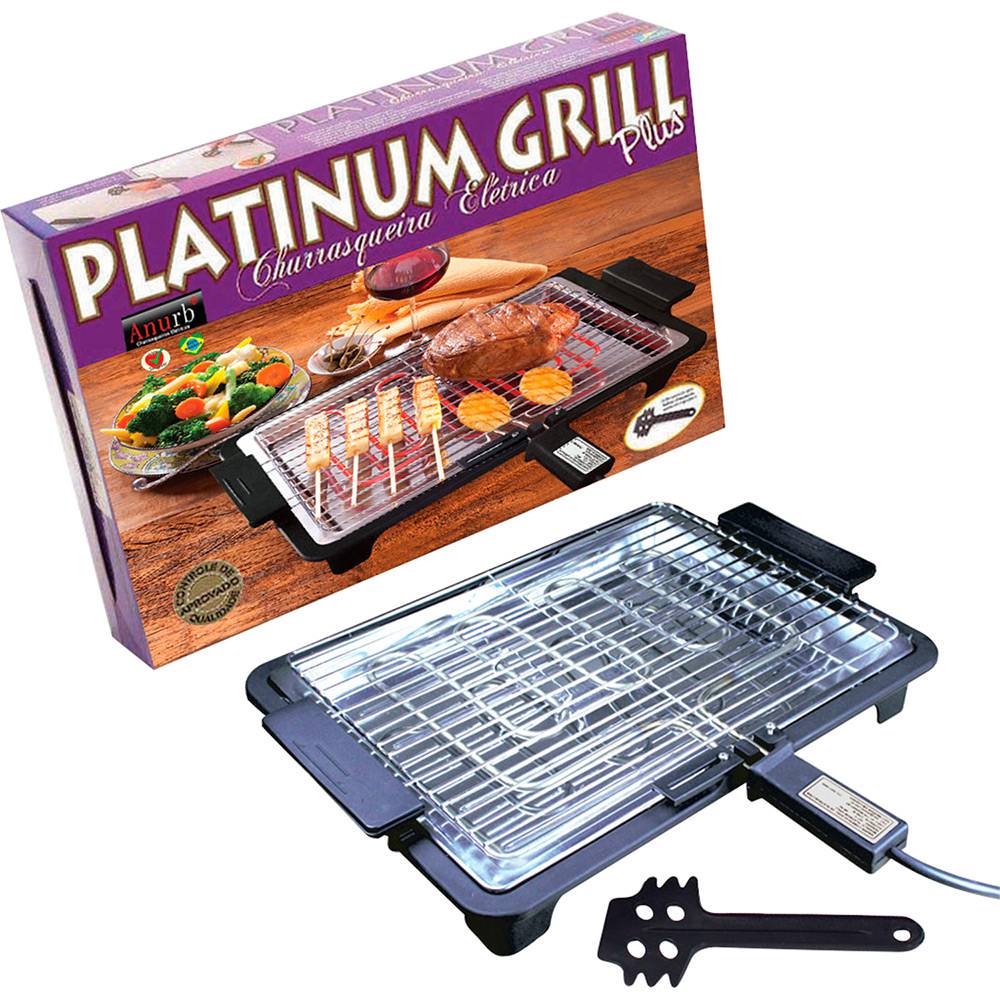 Churrasqueira Eletrica Platinum Grill 110V 434 PT Heynox nivalmix