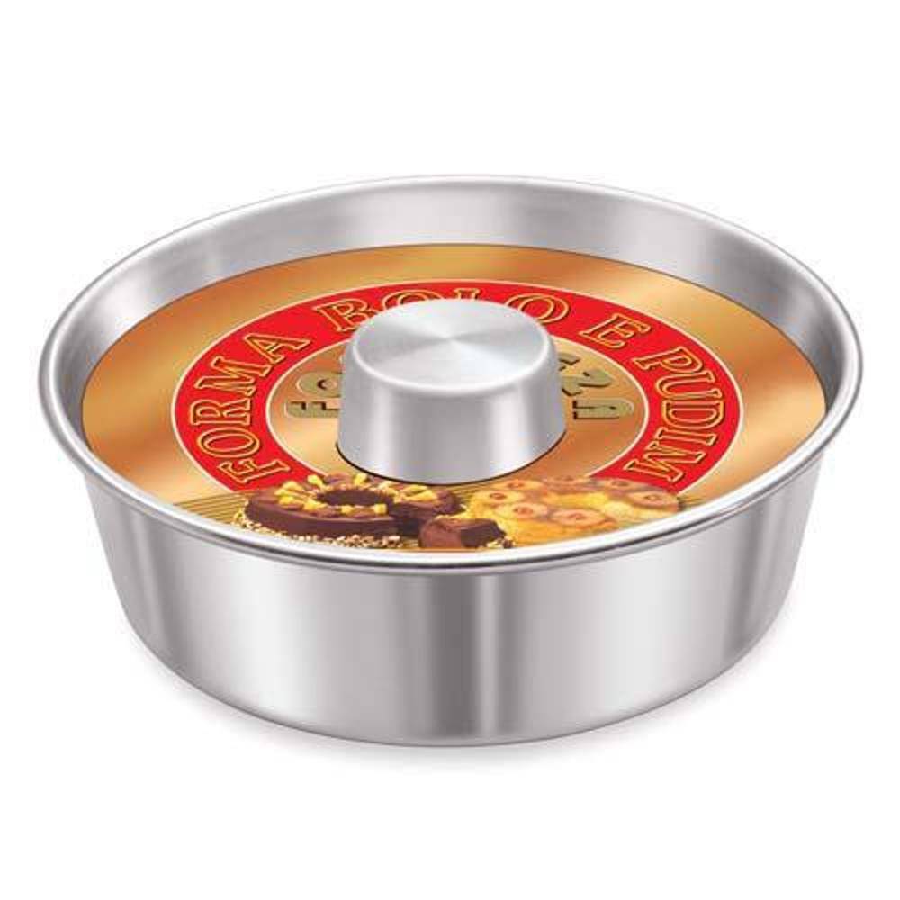 Forma-Para-Bolo-e-Pudim-de-Aluminio-com-Tubo-24cm-903524---Fortaleza Forma-Para-Bolo-e-Pudim-de-Aluminio-com-Tubo-24cm-903524---Fortaleza