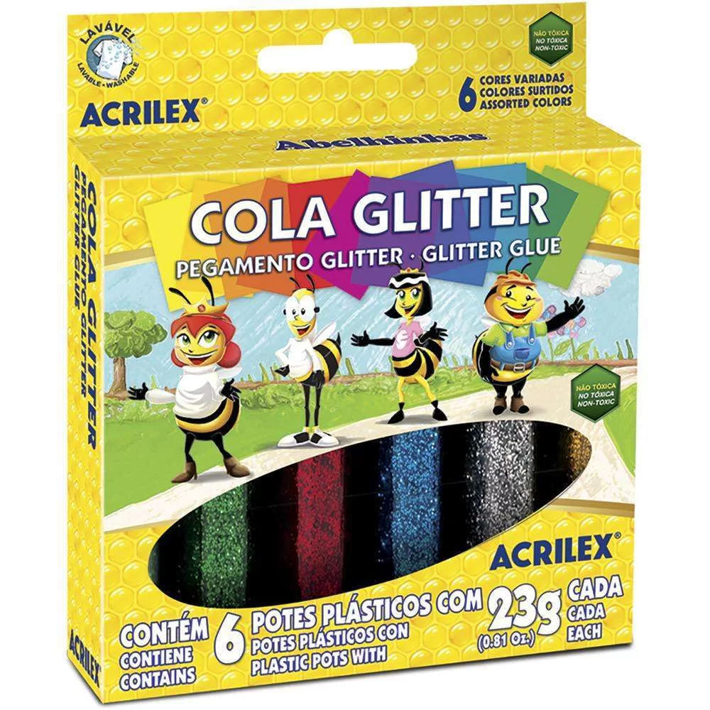 Nivalmix_Cola_Glitter_6_Cores_23g_Acrilex_529282 Nivalmix_Cola_Glitter_6_Cores_23g_Acrilex_529282