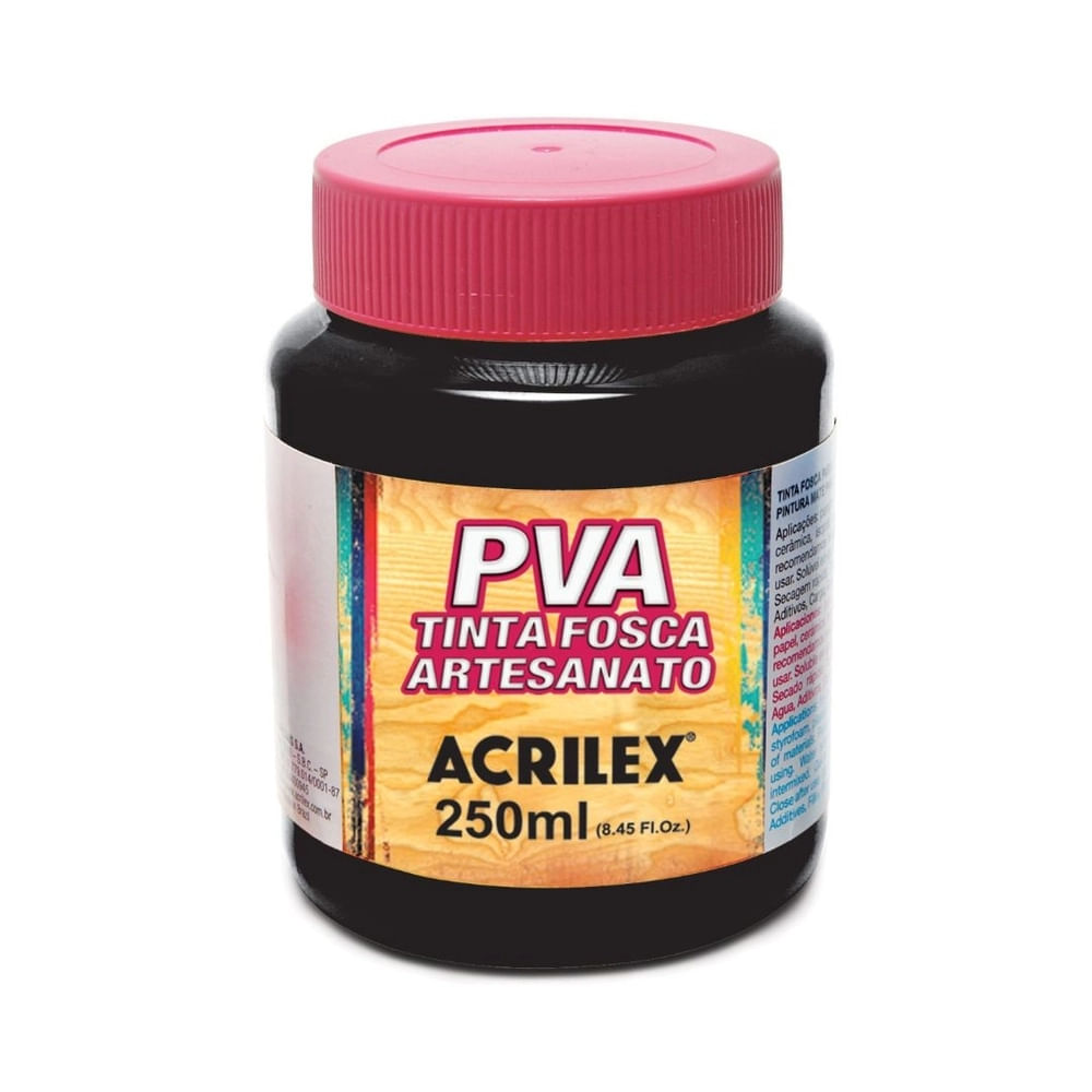 Nivalmix_Tinta_Plastica_Fosca_250ml_Preta_520_Acrilex_627094 Nivalmix_Tinta_Plastica_Fosca_250ml_Preta_520_Acrilex_627094