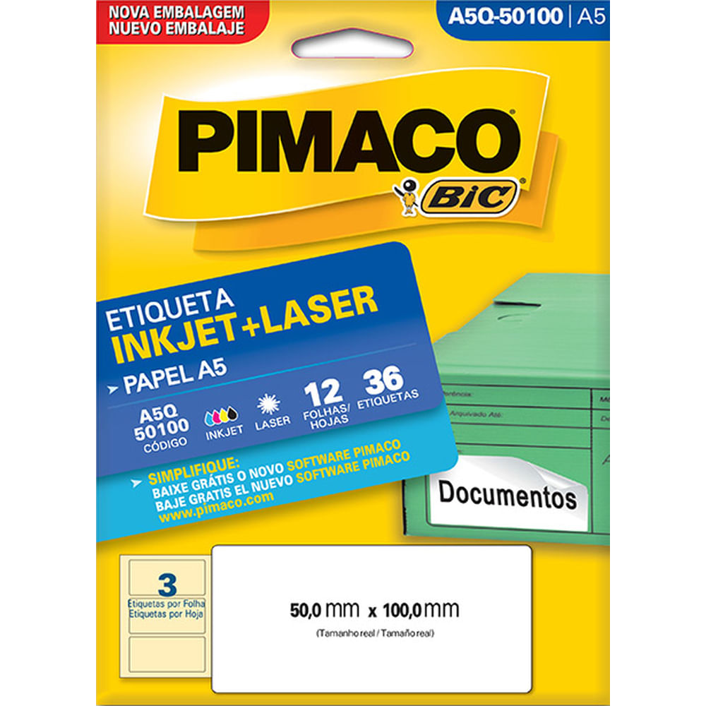 Nivalmix-Etiqueta-A5-Inkjet-Laser-A5Q50100-Pimaco-533273 Nivalmix-Etiqueta-A5-Inkjet-Laser-A5Q50100-Pimaco-533273