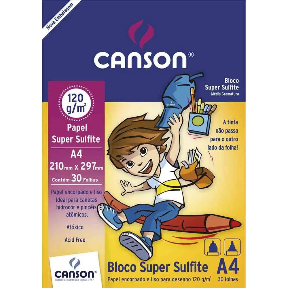 Nivalmix-Bloco-Desenho-Super-Sulfite-Liso-A4-120g-30-Folhas-Canson-1405462 Nivalmix-Bloco-Desenho-Super-Sulfite-Liso-A4-120g-30-Folhas-Canson-1405462