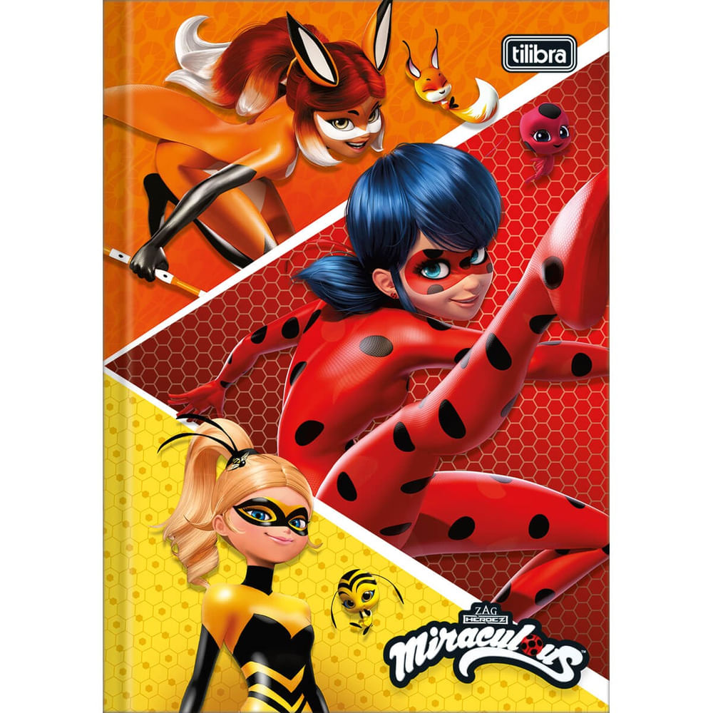 Caderno Pequeno 1/4 Brochura 48 Folhas Miraculous Ladybug TILIBRA