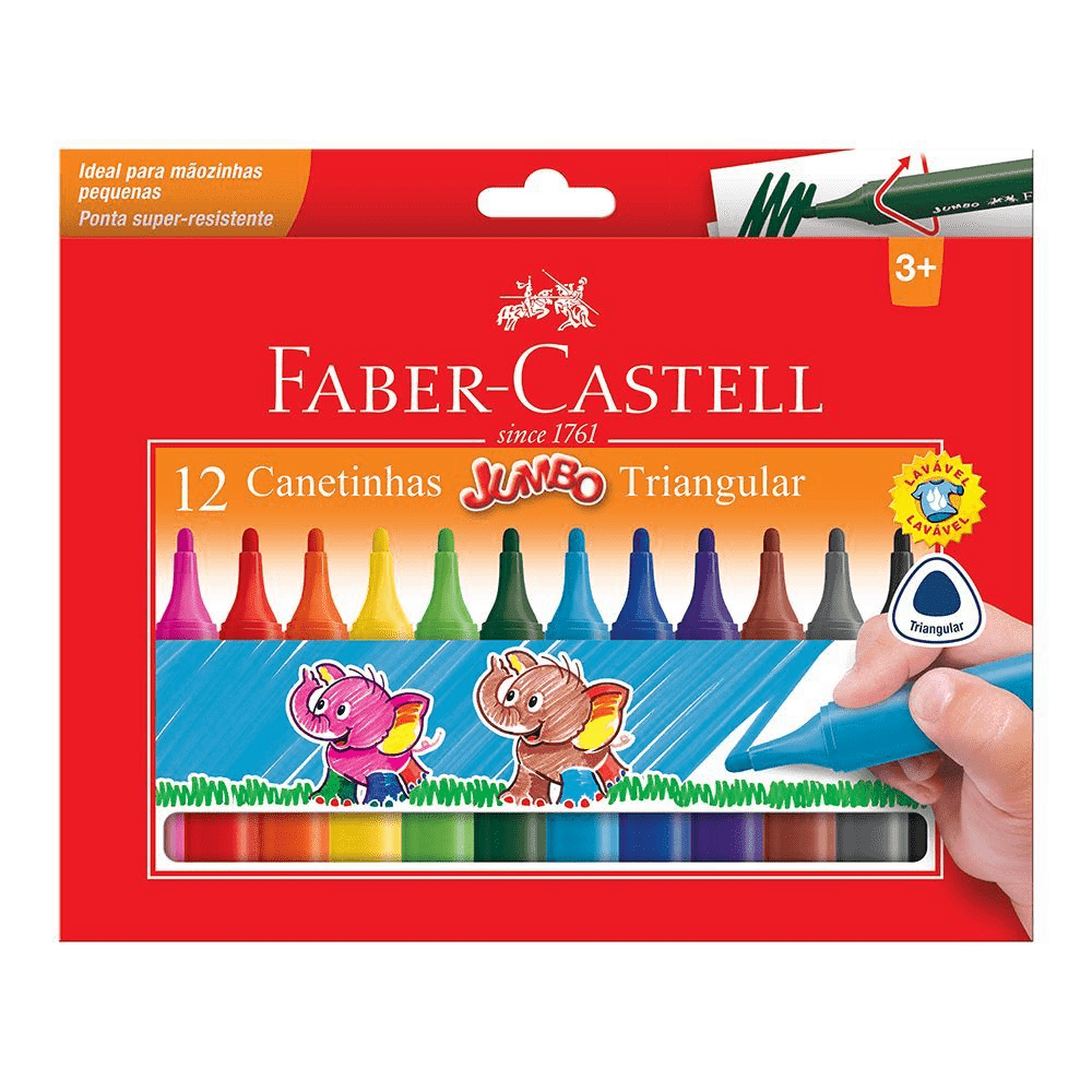 Nivalmix-Caneta-Hidrograficas-Jumbo-12-Cores-15.0212J-Faber-2132565 Nivalmix-Caneta-Hidrograficas-Jumbo-12-Cores-15.0212J-Faber-2132565