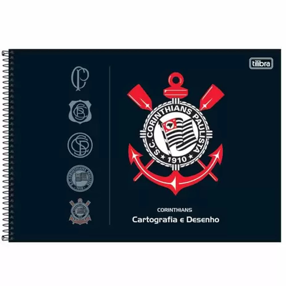 Caderno de Cartografia Capa Dura Corinthians 80 Folhas - Tilibra Caderno de Cartografia Capa Dura Corinthians 80 Folhas - Tilibra