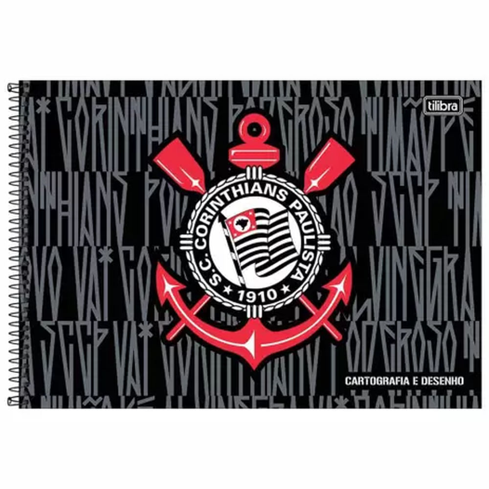 Caderno de Cartografia Capa Dura Corinthians 80 Folhas - Tilibra Caderno de Cartografia Capa Dura Corinthians 80 Folhas - Tilibra