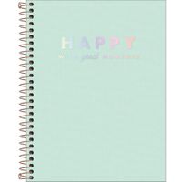 Caderno Colegial Capa Plástica 10 Matérias 160fls Happy Verde - Tilibra
