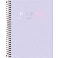 Caderno Colegial Capa Plástica 10 Matérias 160fls Happy Lilás - Tilibra