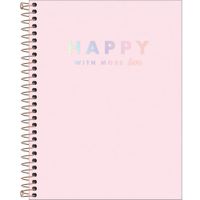 Caderno Colegial Capa Plástica 10 Matérias 160fls Happy Rosa - Tilibra