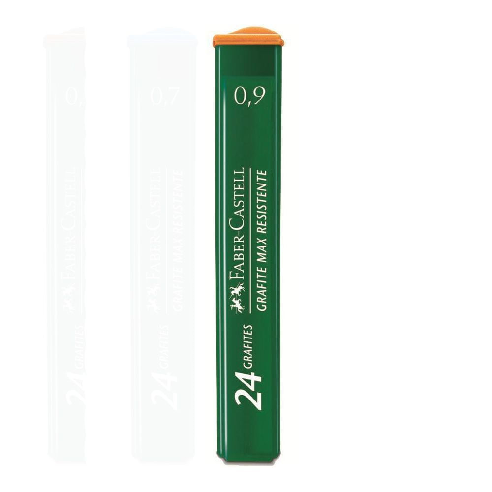 Grafite 0.9 B Max Resistente 24 unidades - Faber Castell Grafite 0.9 B Max Resistente 24 unidades - Faber Castell