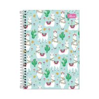 Nivalmix-Caderno-Universitario-Capa-Dura-1-Materia-80-Folhas-Hello-Capa-Verde-Lhamas-Tilibra-2161880-004