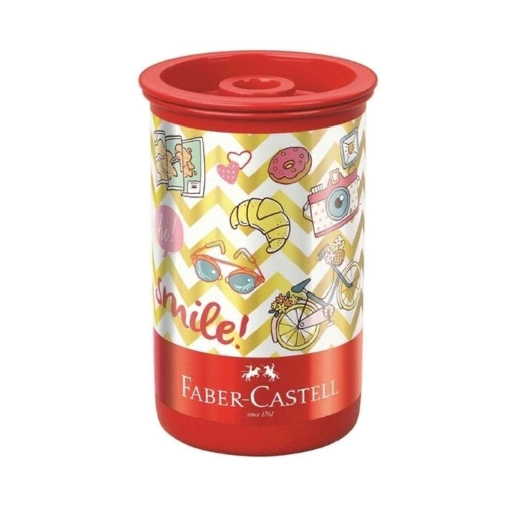 apontador-lets-go-smile-vermelho-faber-castell apontador-lets-go-smile-vermelho-faber-castell