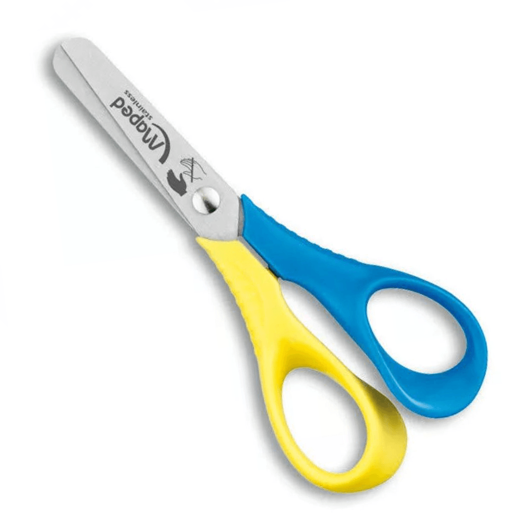 tesoura-vivo-canhoto-12cm-amarelo-azul-maped tesoura-vivo-canhoto-12cm-amarelo-azul-maped
