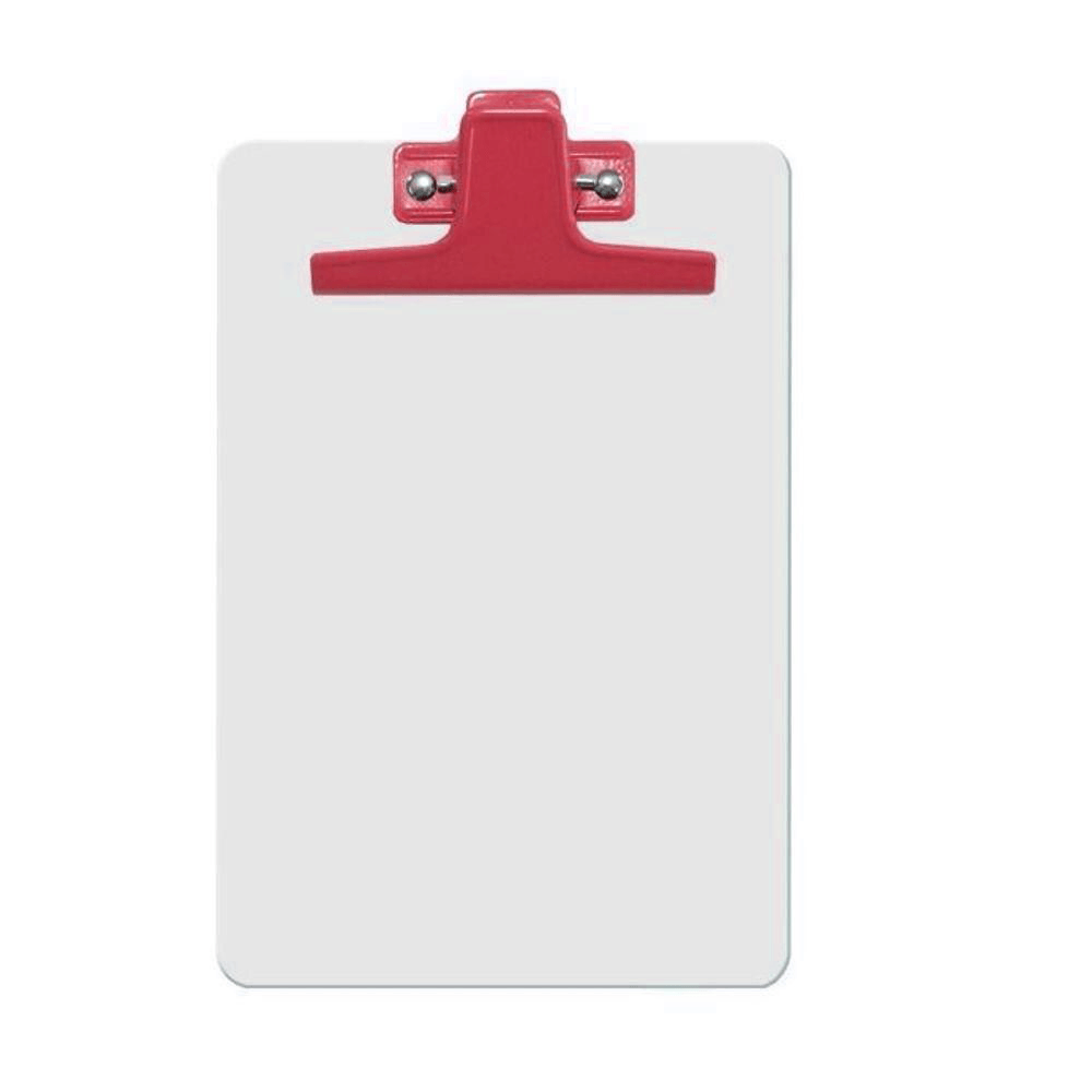 prancheta-em-mdf-a5-branca-prendedor-verm-acrimet prancheta-em-mdf-a5-branca-prendedor-verm-acrimet