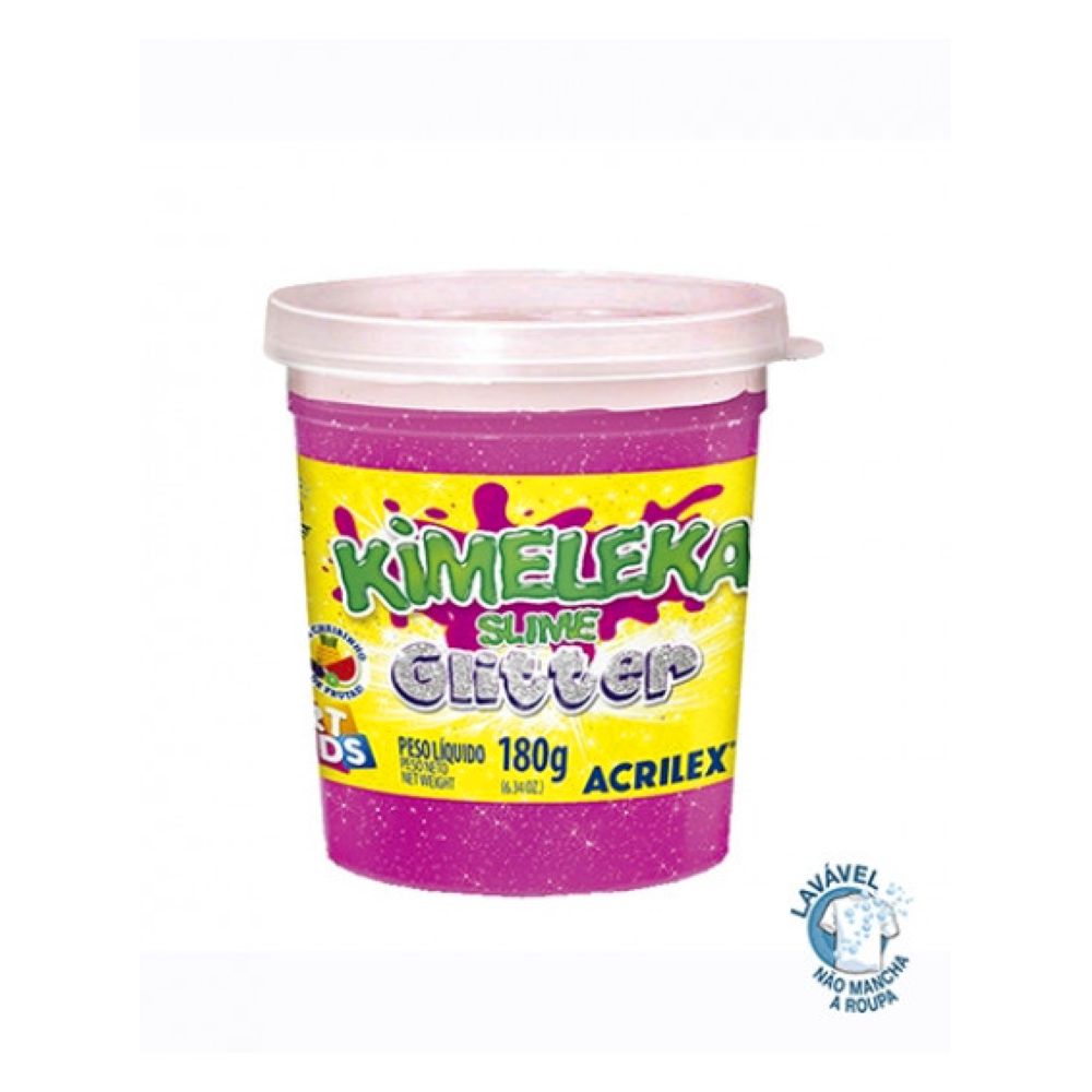 kimeleka-slime-glitter-180g-rosa-acrilex kimeleka-slime-glitter-180g-rosa-acrilex