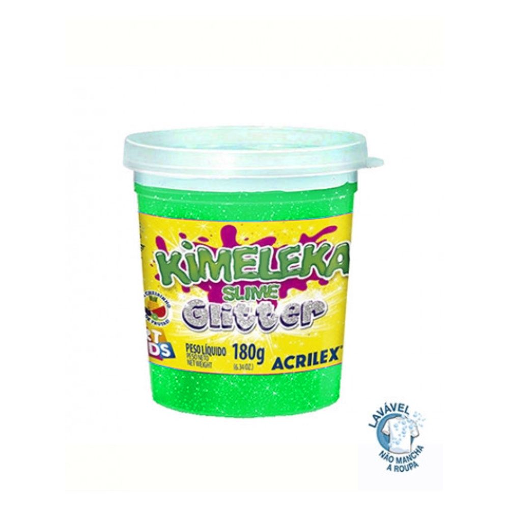 kimeleka-slime-glitter-180g-verde-acrilex kimeleka-slime-glitter-180g-verde-acrilex