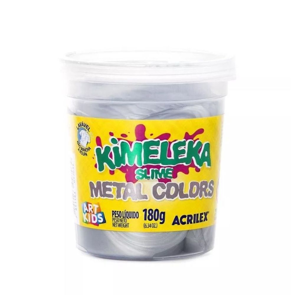 kimeleka-slime-metal-colors-180g-cinza-acrilex kimeleka-slime-metal-colors-180g-cinza-acrilex