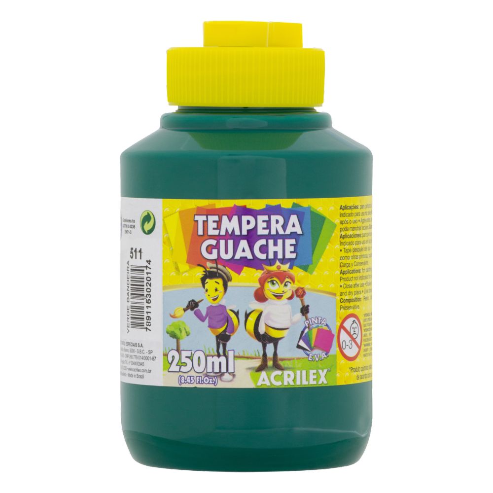 tempera-guache-250ml-511-verde-bandeira-acrilex tempera-guache-250ml-511-verde-bandeira-acrilex