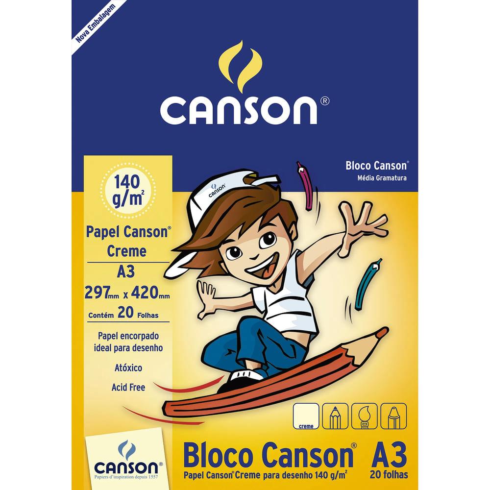 Nivalmiz-Bloco-Papel-Canson-A3-Creme-140g-com-20-Folhas-Canson-103333 Nivalmiz-Bloco-Papel-Canson-A3-Creme-140g-com-20-Folhas-Canson-103333