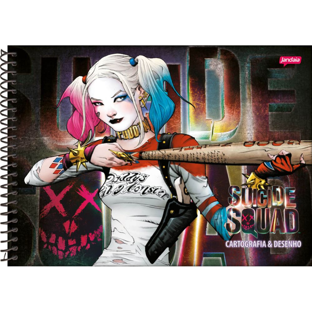 caderno-cart-esquadrao-suicida-capa-dura-96-folhas-arlequina-jandaia caderno-cart-esquadrao-suicida-capa-dura-96-folhas-arlequina-jandaia