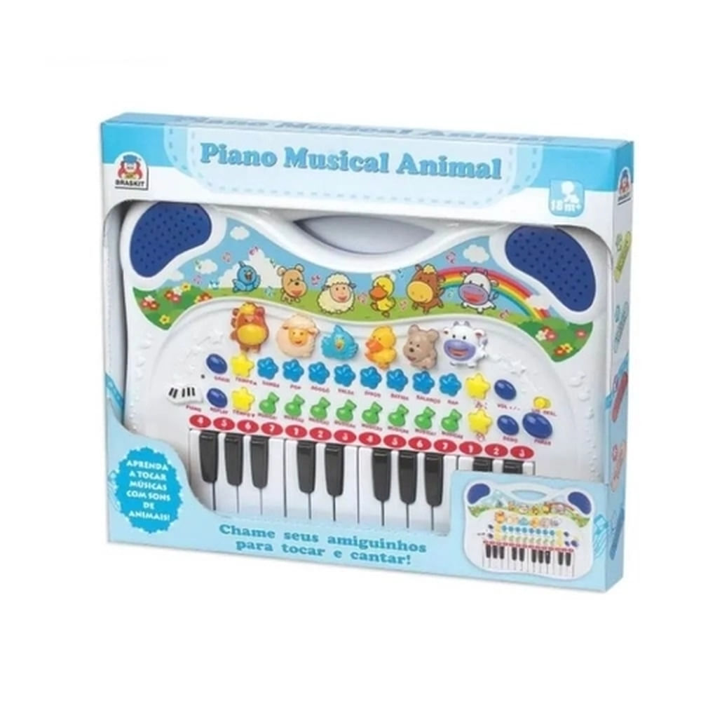 Teclado piano musical brinquedo infantil Divertido som de animais