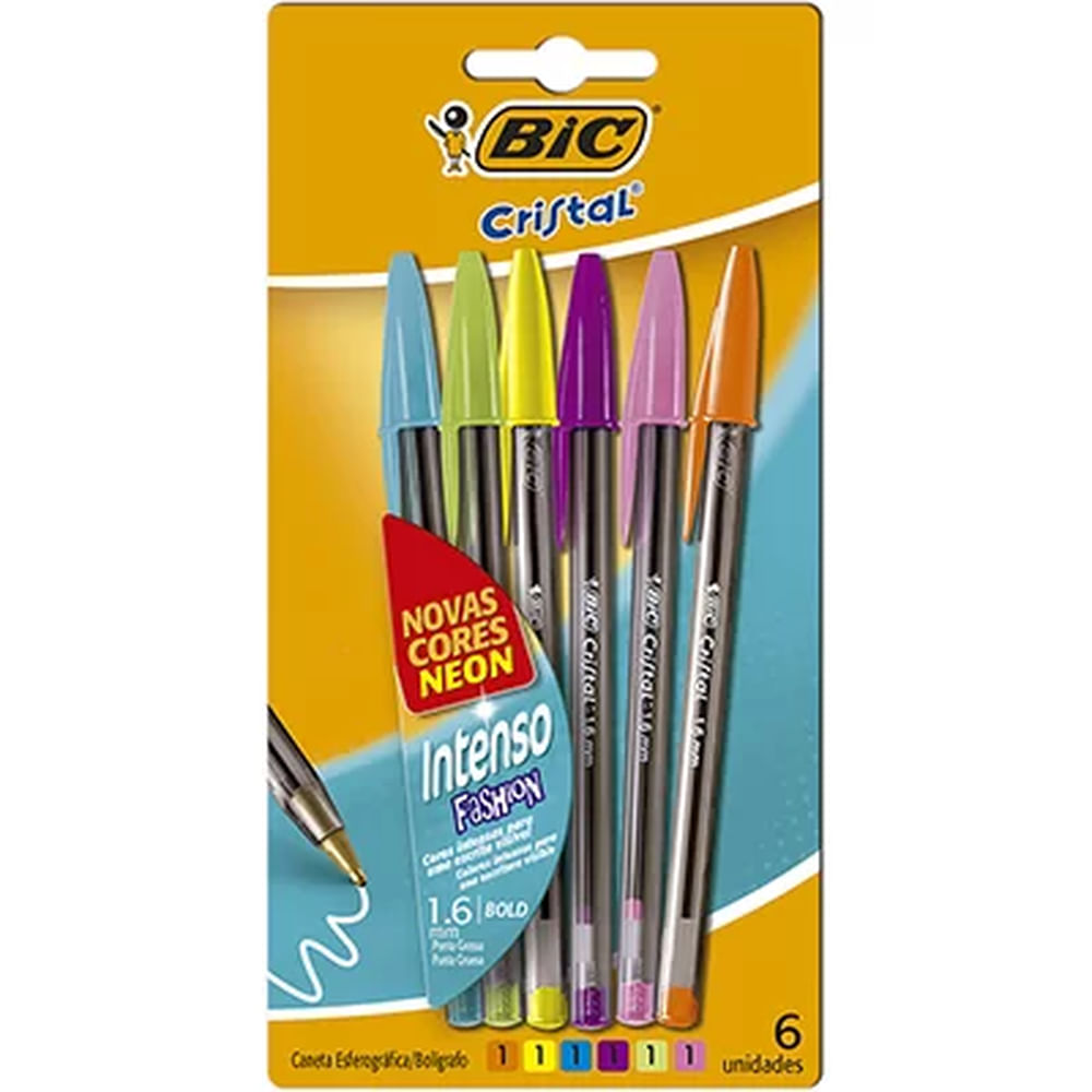 Nivalmix-Caneta-Bic-Cristal-6-Unidades-Cores-Neon-Laranja-e-Amarelo-1.6mm-Bic-2067630 Nivalmix-Caneta-Bic-Cristal-6-Unidades-Cores-Neon-Laranja-e-Amarelo-1.6mm-Bic-2067630