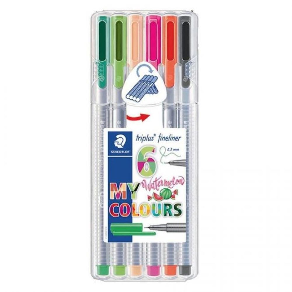 caneta-fineliner-triplus-watermelon-03mm-6-cores-staedtler caneta-fineliner-triplus-watermelon-03mm-6-cores-staedtler