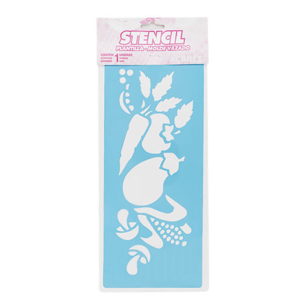 stencil-molde-vazado-33x14cm-legumes-acrilex stencil-molde-vazado-33x14cm-legumes-acrilex