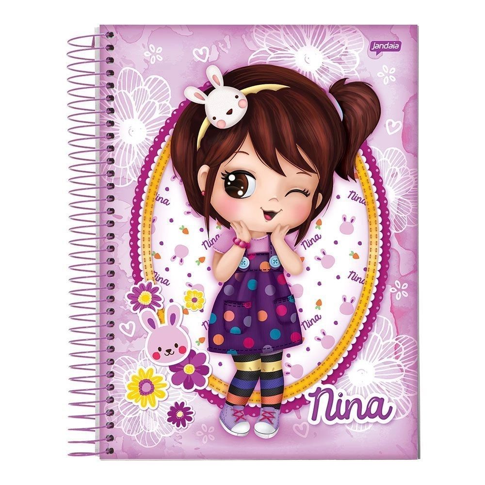 caderno-capa-dura-1-materia-96-folhas-nina-capa-1-jandaia caderno-capa-dura-1-materia-96-folhas-nina-capa-1-jandaia