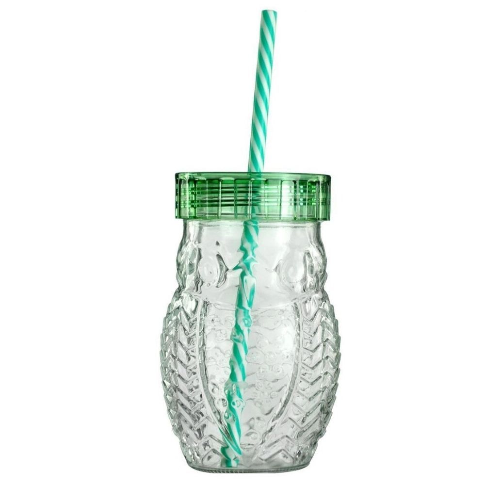 copo-de-vidro-c-canudo-450ml-coruja-verde-house copo-de-vidro-c-canudo-450ml-coruja-verde-house