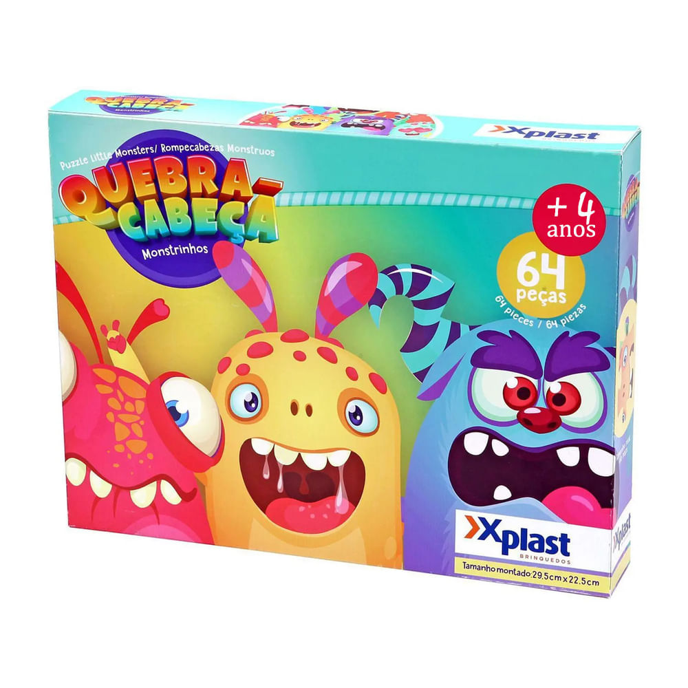 Nivalmix-Quebra-Cabeca-Monstrinhos-64-pecas-5001-XPlast-2285588-002 Nivalmix-Quebra-Cabeca-Monstrinhos-64-pecas-5001-XPlast-2285588-002