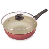 frigideira-wok-28cm-com-tampa-de-vidro-vermelha-fortaleza frigideira-wok-28cm-com-tampa-de-vidro-vermelha-fortaleza