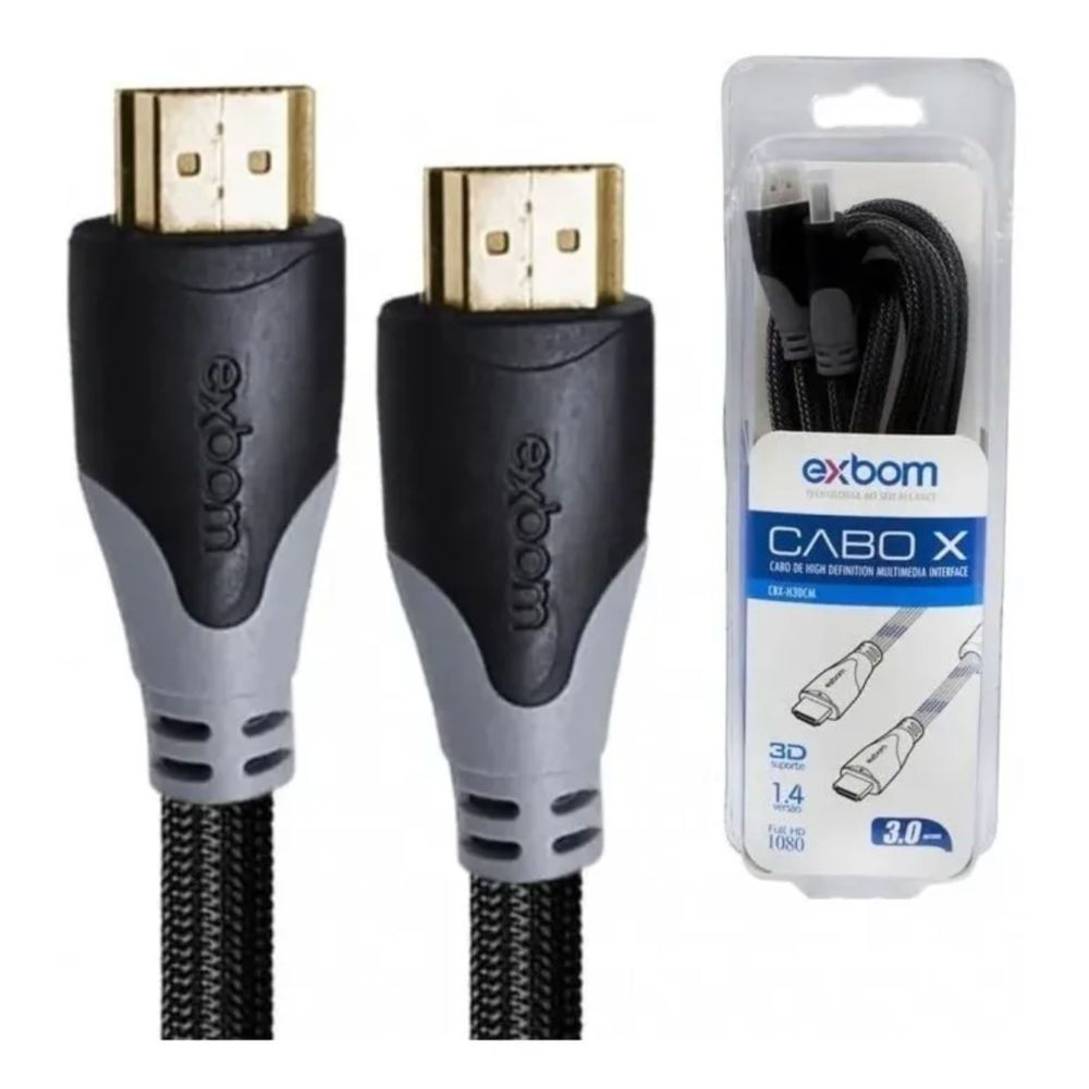 cabo-hdmi-3-metros-cbx-h30cm-exbom cabo-hdmi-3-metros-cbx-h30cm-exbom