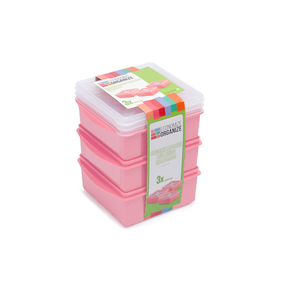 Nivalmix-Organizadores-Multiuso-Quadrado-620ml-Rosa-3pcs-Top-Line-2305777-006 Nivalmix-Organizadores-Multiuso-Quadrado-620ml-Rosa-3pcs-Top-Line-2305777-006