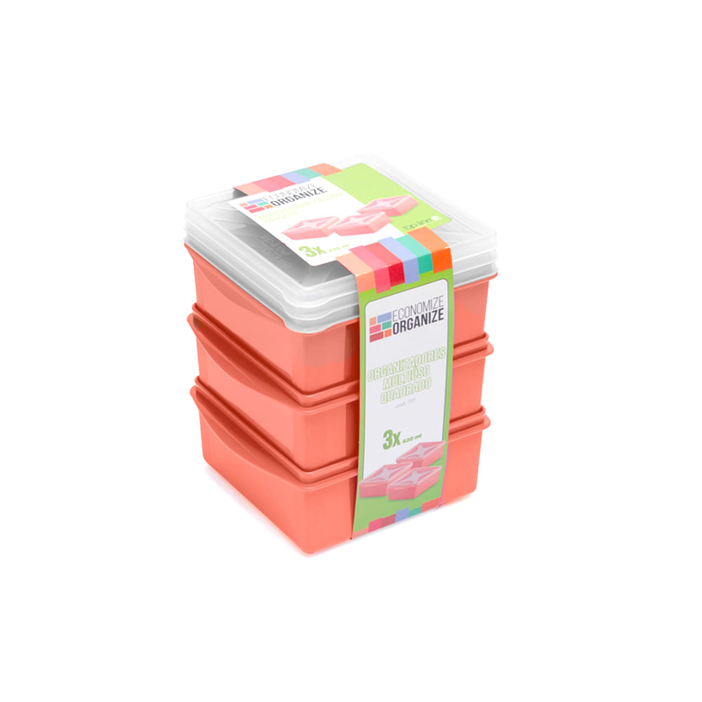 Nivalmix-Organizadores-Multiuso-Quadrado-Salmao-3pcs-Top-Line-2305777-02 Nivalmix-Organizadores-Multiuso-Quadrado-Salmao-3pcs-Top-Line-2305777-02