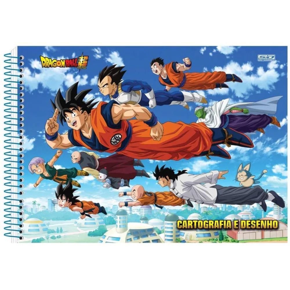 Caderno Cartografia Dragon Ball 60 Folhas São Domingos - nivalmix