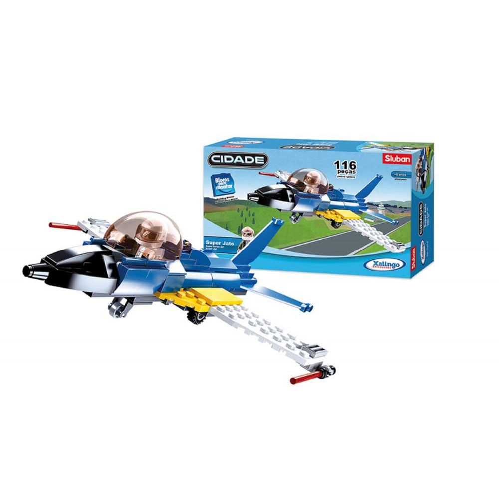 Nivalmix-Blocos-de-Montar-Cidade-Super-Jato-116Pcs-01598-Xalingo-2317347 Nivalmix-Blocos-de-Montar-Cidade-Super-Jato-116Pcs-01598-Xalingo-2317347