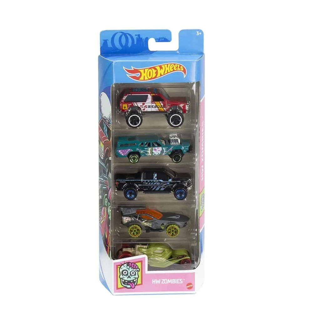 Carrinhos Hot Wheels c/ 5 Carros - Mattel - nivalmix