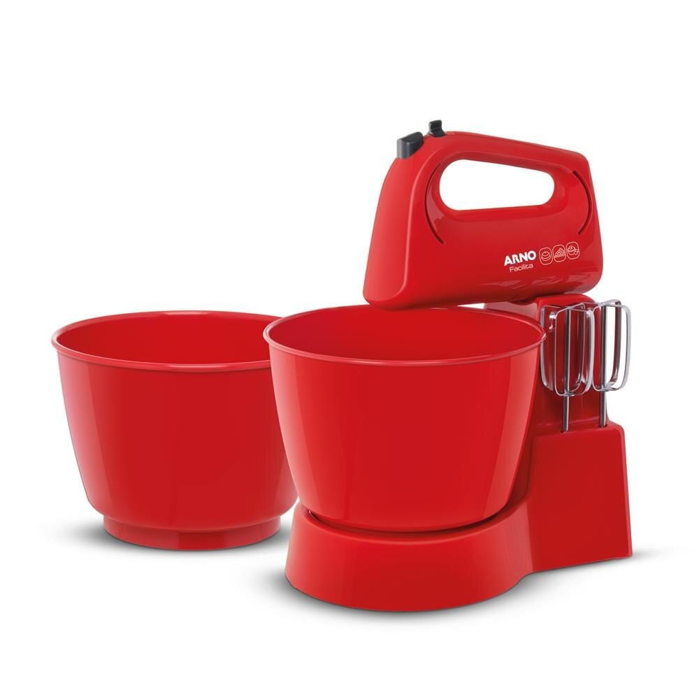 Nivalmix-Batedeira-Facilita-c-2-Tigelas-SX25-Vermelha-220V-Arno-2315098 Nivalmix-Batedeira-Facilita-c-2-Tigelas-SX25-Vermelha-220V-Arno-2315098