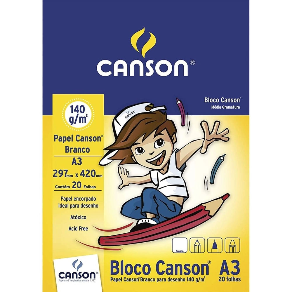 Nivalmix-Bloco-de-Papel-Canson-A3-Branco-140g-M2-Canson-103307 Nivalmix-Bloco-de-Papel-Canson-A3-Branco-140g-M2-Canson-103307