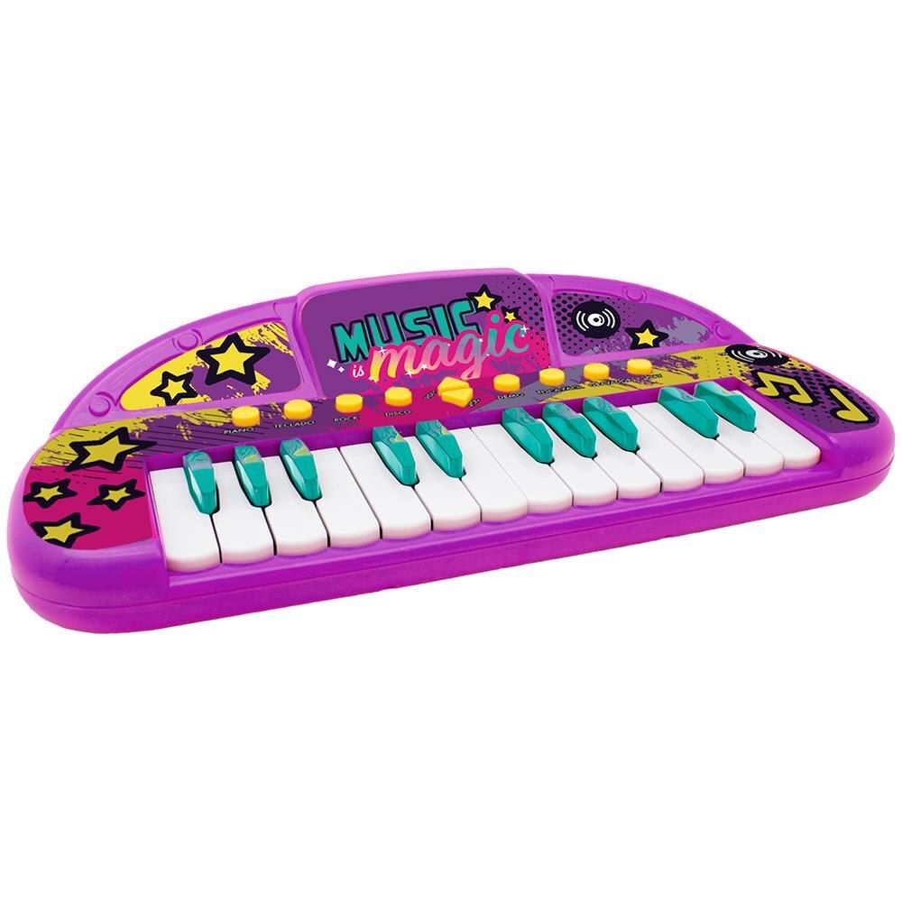 Piano teclado brinquedo infantil microfone musical educativo dm