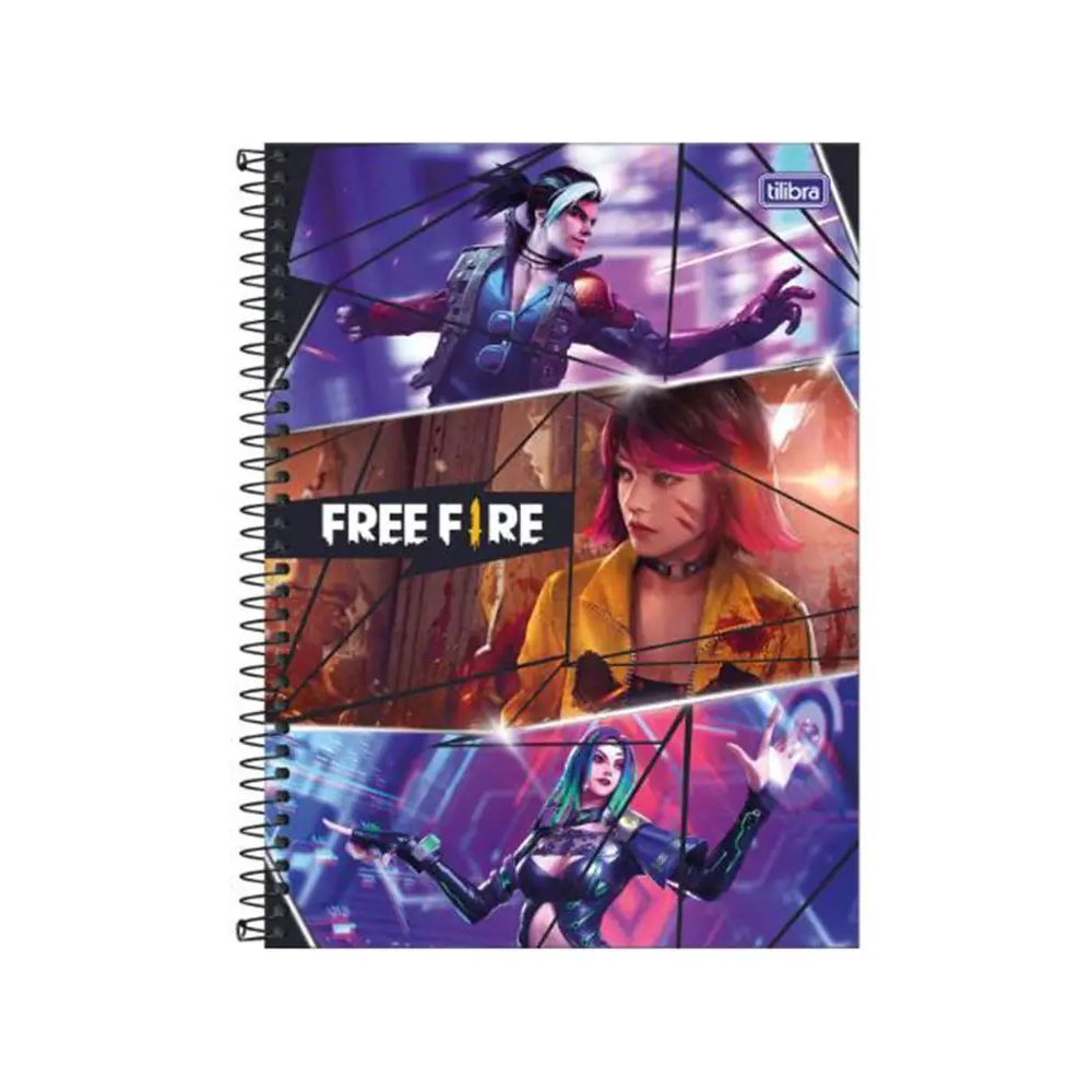 Caderno Espiral Pequeno Free Fire 80 Folhas Tilibra