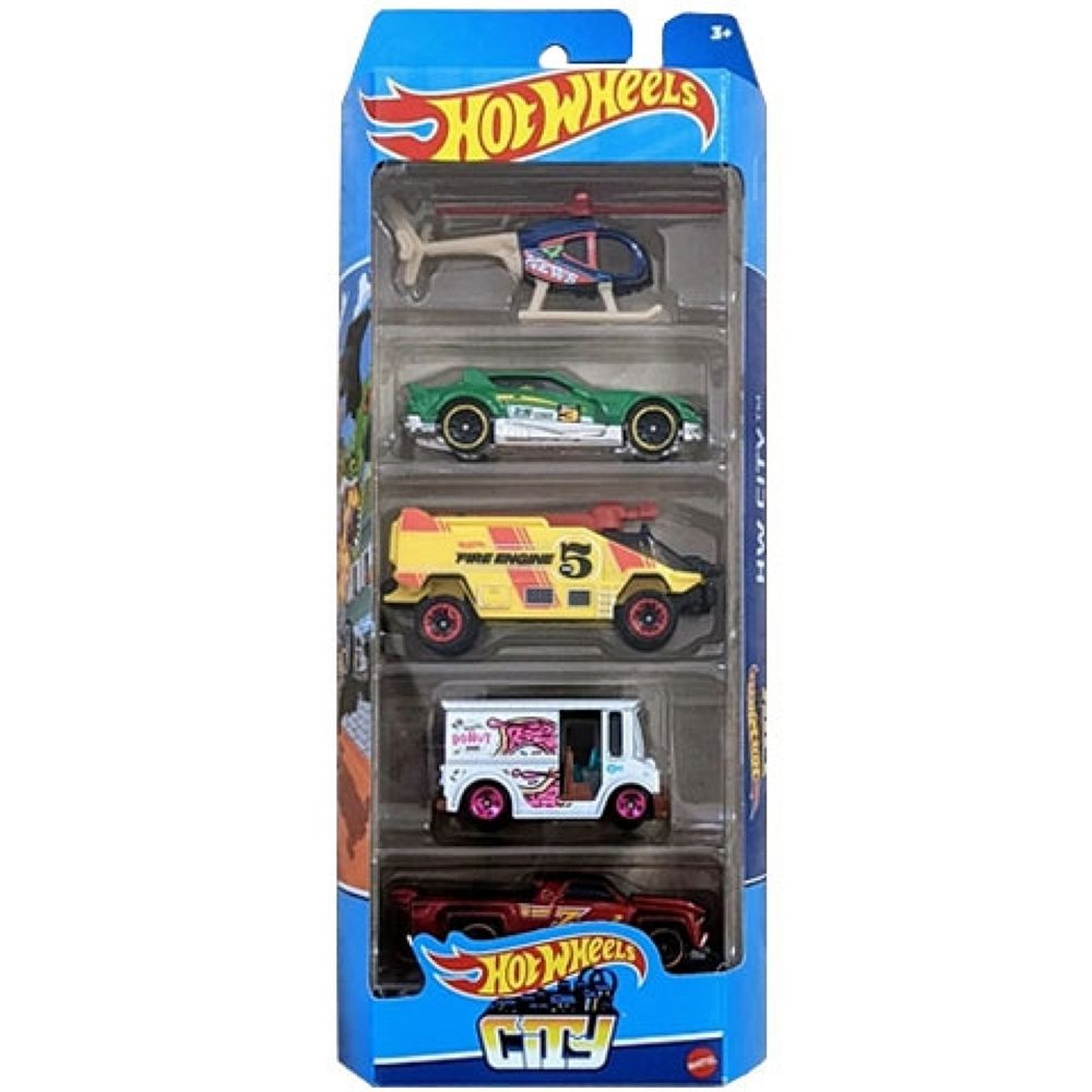 Carrinhos Hot Wheels c/ 5 Carros - Mattel - nivalmix