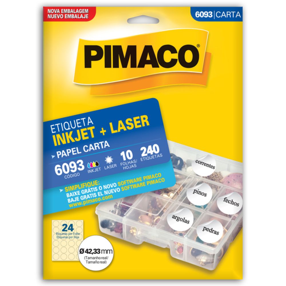 Nivalmix-Etiqueta-Carta-Inkjet-Laser-6093-4233mm-10Fls-Pimaco-133766 Nivalmix-Etiqueta-Carta-Inkjet-Laser-6093-4233mm-10Fls-Pimaco-133766
