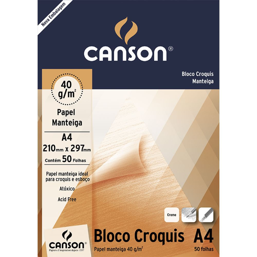 Nivalmix-Bloco-Croquis-Manteiga-A4-40g-com-50-Folhas-Canson-2321221 Nivalmix-Bloco-Croquis-Manteiga-A4-40g-com-50-Folhas-Canson-2321221