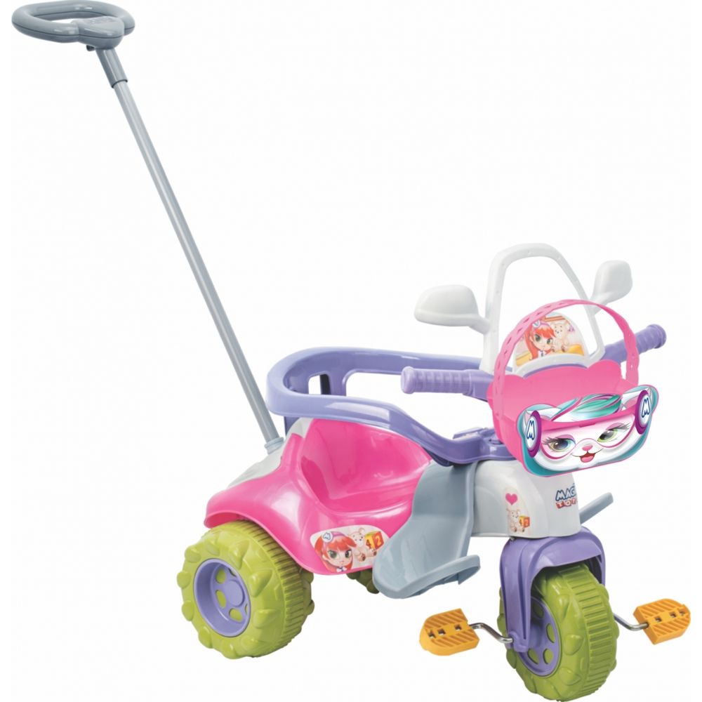 Triciclo Motoca Infantil Tico Tico Festa Rosa Com Aro